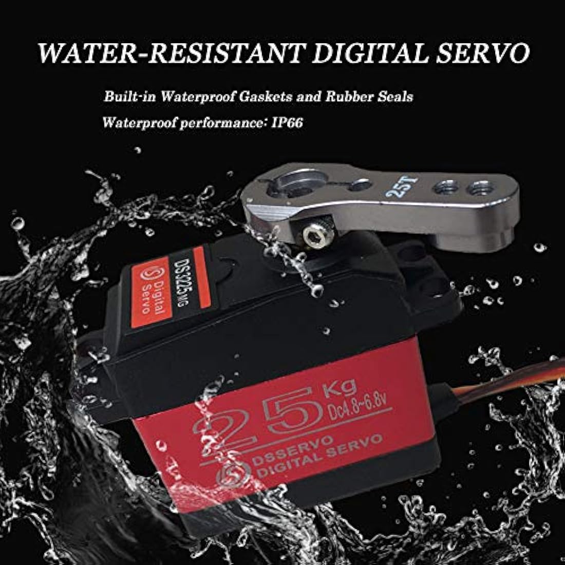 ANNIMOS Pack of 2 Digital Servo 25KG Full Metal Gear High Torque Waterproof for RC Car Crawler Robot