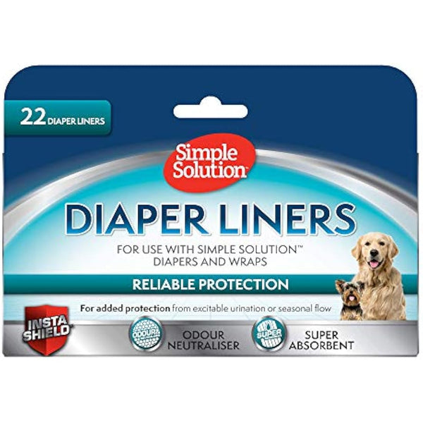 Simple Solution Disposable Dog Diaper Liners, Ultra Absorbency - 22 pack