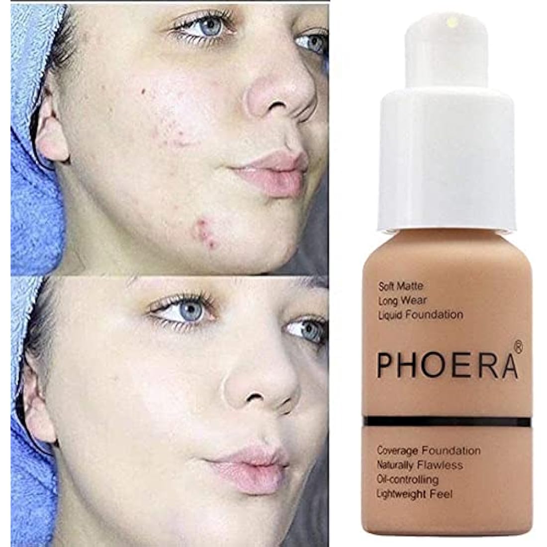 Aquapurity Phoera® Full Coverage Foundation Soft Matte Oil Control Concealer 30ml Flawless Cream Smooth Long Lasting (108 TAN)