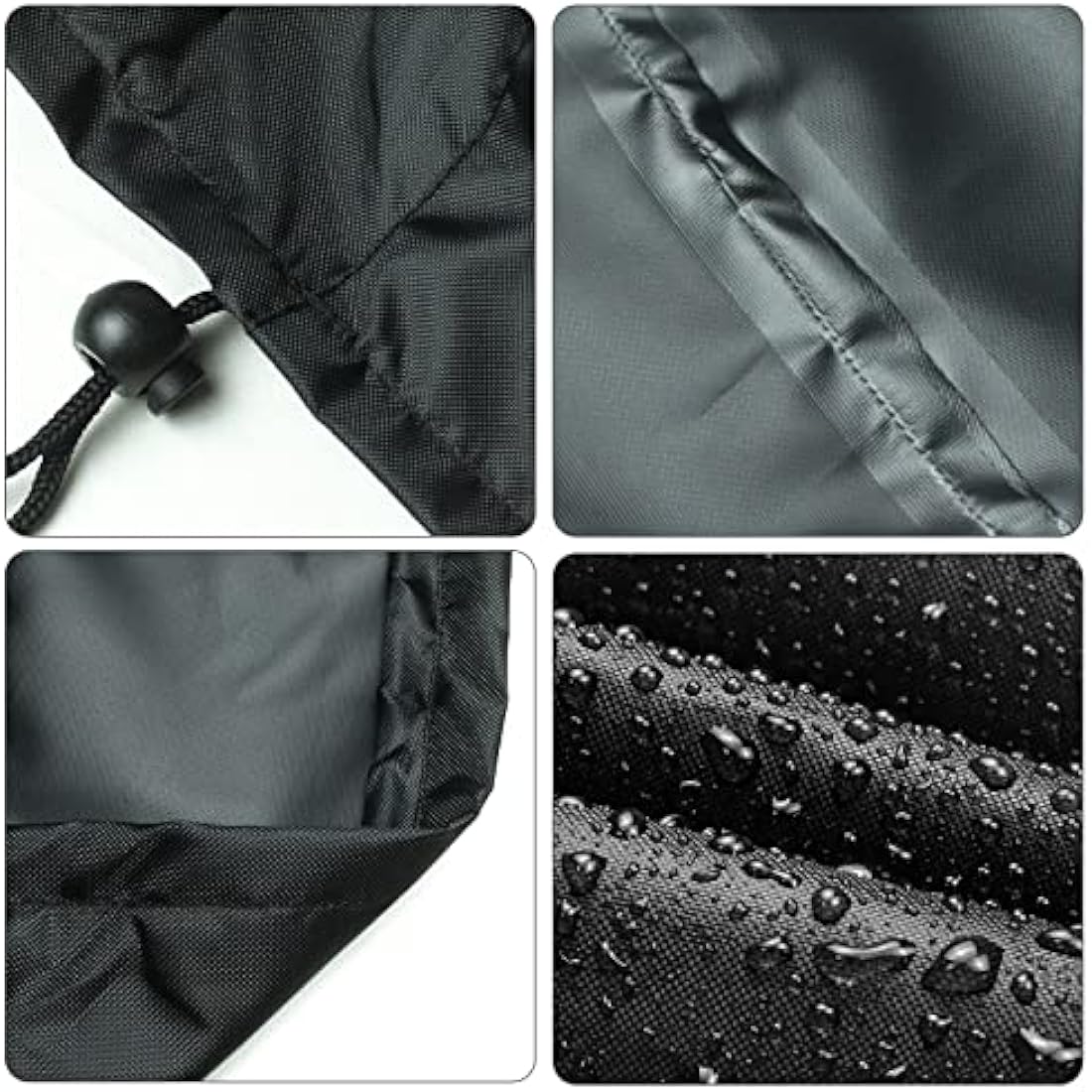 Delixike Garden Table Cover Round, Patio Table Top Cover, Outdoor Garden Furniture Cover Fitted Round Table, Waterproof Tablecloth, Wipe Clean Table Cover for Outdoor/Indoor Use, Diameter 114cm Black