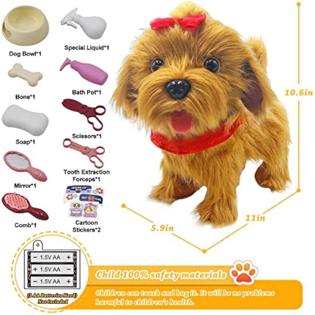 Jaydear Plush Puppy Toy, Electronic Dog Toy for Kids, Interactive Toy -Walks/Barks/Shake Tail/Talk, Stuffed Animals Cute Dog Toys Soft Gift for Christmas, Easter, Birthday, Age 3 4 5 6 7+ Years Old