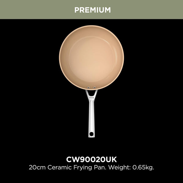 Ninja Extended Life 28cm Ceramic Frying Pan, Non-Stick (No PFAs, PFOAs, Lead or Cadmium), Induction Compatible, Stainless Steel Handle, Oven Safe to 285°C, Grey & Terracotta, CW90028EUUKDB
