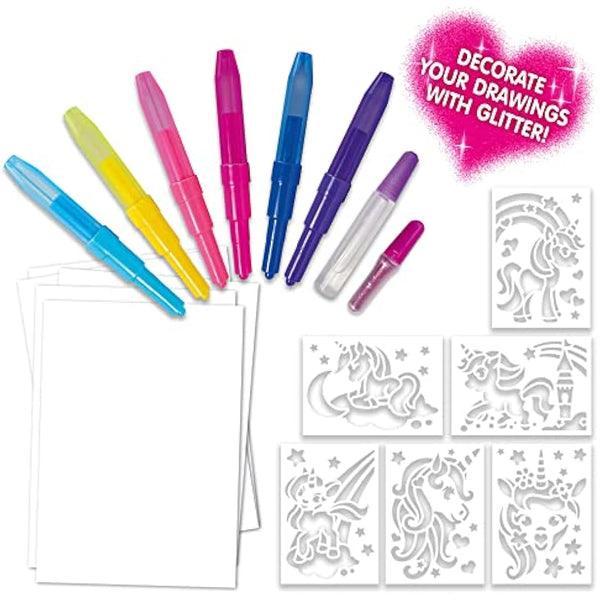 John Adams | BLOPENS® Sparkling Unicorn Activity Set: Create fantastic airbrush pictures | Arts & crafts | Ages 4+, Silver