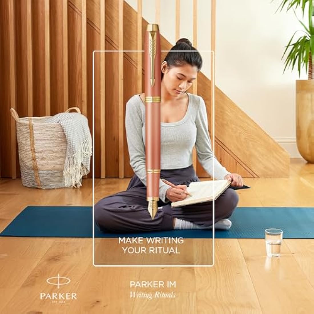 Parker IM Writing Rituals Fountain Pen | Uplifting Orange Finish with Gradient & Gold Trims | Fine Nib | Blue Ink | Gift Box