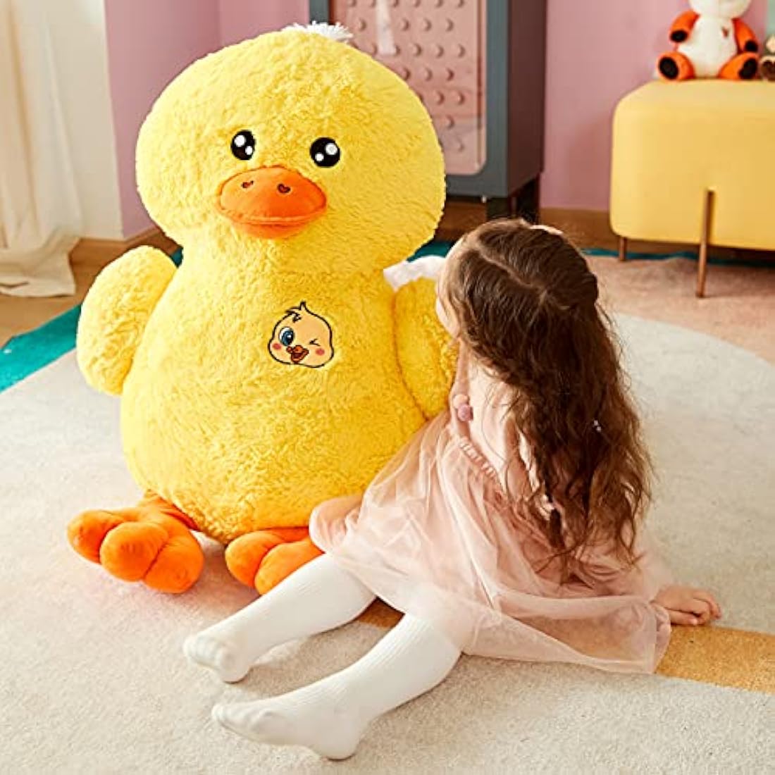 IKASA Large Duck Stuffed Animals Giant Soft Plush Toy,50cm Cute Huge Jumbo Kawaii Fluffy Plushy Big Size Duck Fat Oversized Plushie,Gifts for Kids