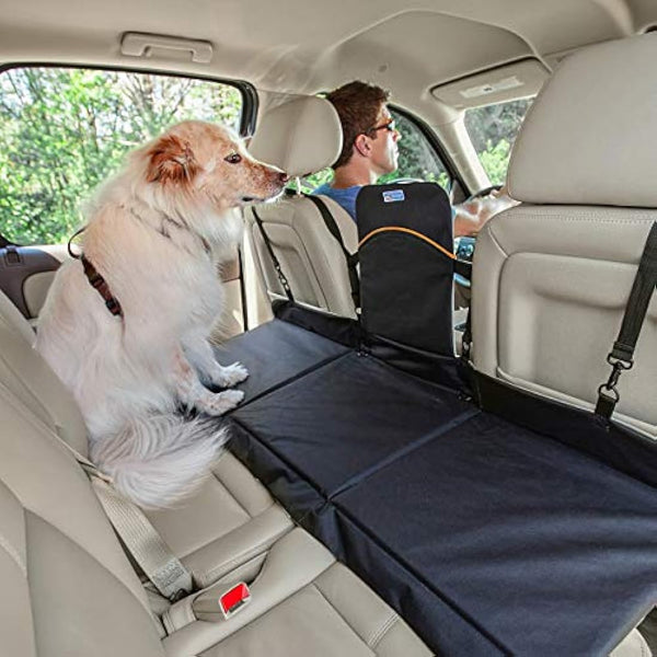 Kurgo, Rover Backseat Bridge, Rearseat Extension, Waterproof and Reversible, Black/Beige