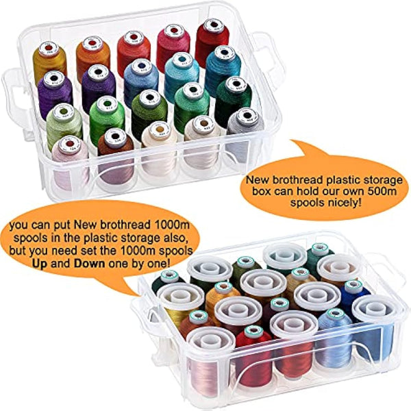 New brothread 4 Layers Stackable Clear Storage Box/Organizer for Holding 80 Spools Home Embroidery & Sewing Thread (Spool Size Requirement: Height≤5.6cm; Width≤4.3cm)