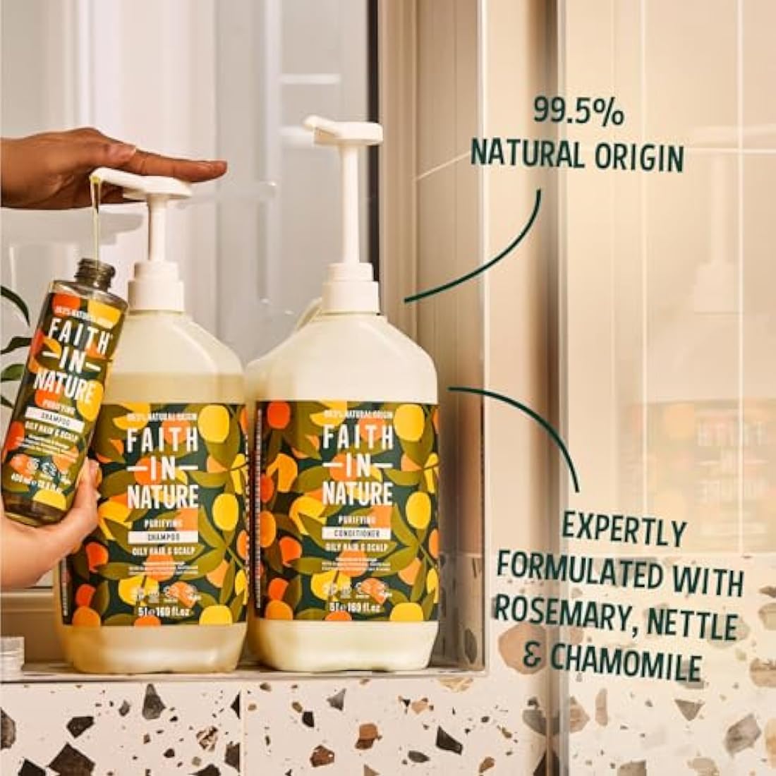 Faith In Nature Natural Grapefruit & Orange Conditioner, Purifying for Oily Hair & Scalp, Vegan & Cruelty Free, No SLS, Silicones or Parabens, 5L Refill Pack