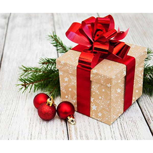 43cm*15m Gift Wrapping Paper Roll with White Star,Topeedy Recycle Kraft Wrapping Paper for Birthday Women's Day