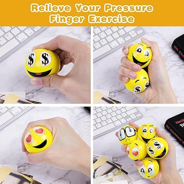 Ainiv Funny Face Squeeze Stress Balls, 20pcs Stress Relief Ball, Sensory Stress Ball for Kids and Adults, Hand Exercise Stress Relief Balls, Squeeze Toys for Anxiety, Fidget, Tension, Manage Anger