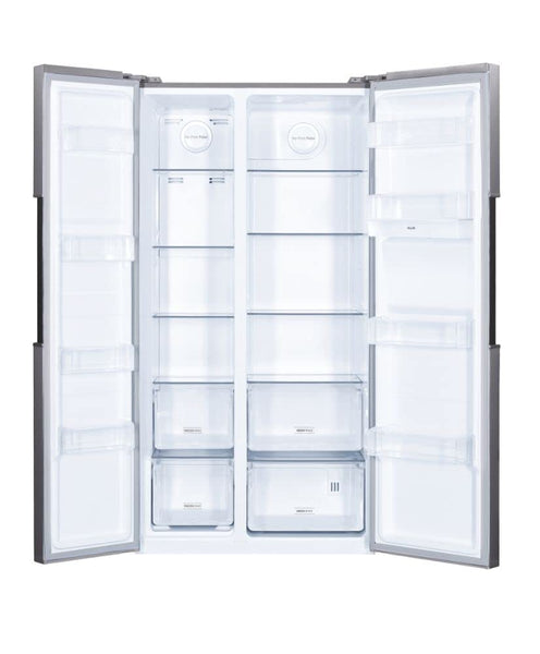 Hoover H-FRIDGE 500 MAXI Freestanding American Fridge Freezer with Water Dispenser, Side by Side, Total No Frost Technology, E Class, 532L Total Capacity, Inox, 91x67x177 cm - HHSBSO6174XWDK-1