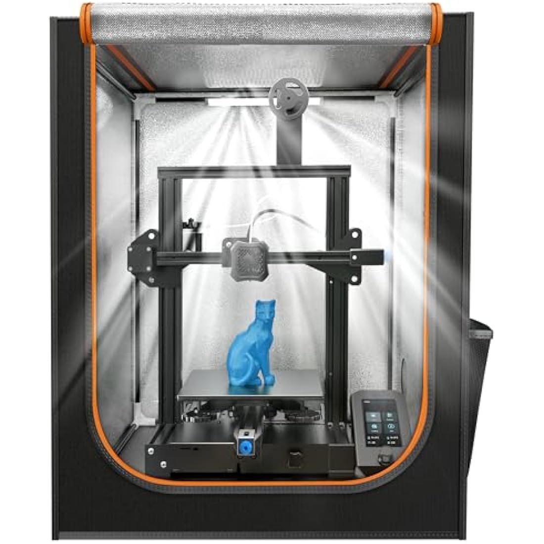 3D Printer Enclosure with LED Light, Fireproof Dustproof Tent Constant Temperature Protective Cover for Ender3 Max Neo/Ender3 S1 Plus/Ender 5/ Pro/Plus/Neptune 4 Plus/CR-10/10S PRO10 Mini/CR-X, Large