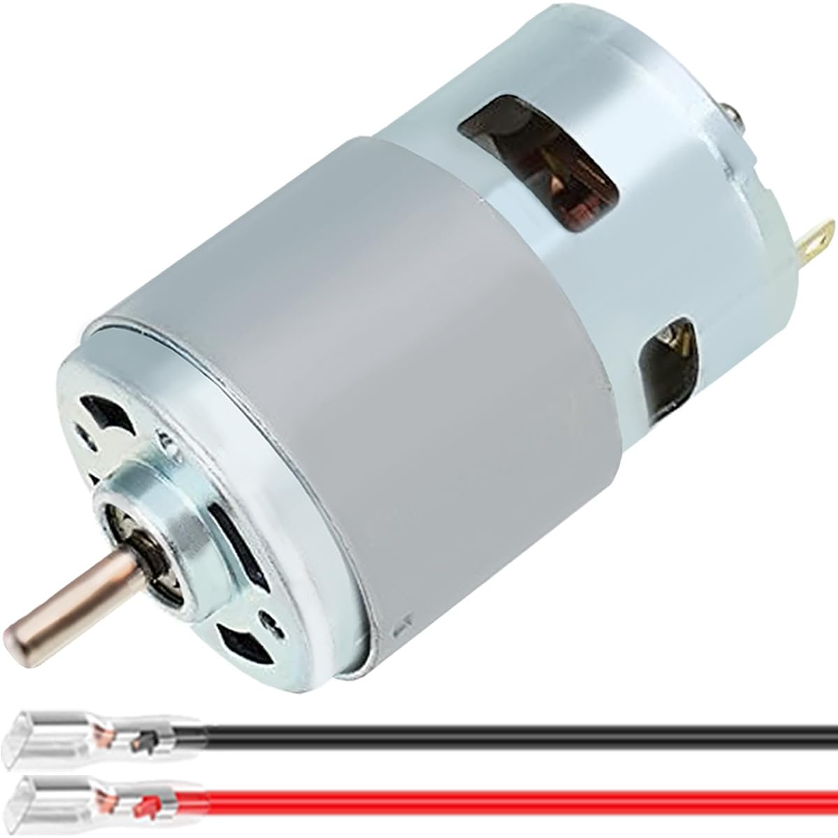 2 Pcs 545 Micro Motor DC 3.7-7.4 V 23500 RPM Long Shaft High Torque Gear RC Power Wheel Mini/Small Motor with Spring Wire, for RC Toy Car/Robot/Mini Fan/Electric Drill/UAV/DIY/Test