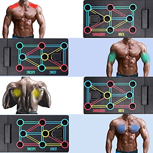 AOUZEA Push-Up Board Fitness Equipment, 12-in-1 Foldable, Multifunctional, Portable, Push-Up Board, Fitness Equipment with Protective Gloves and
