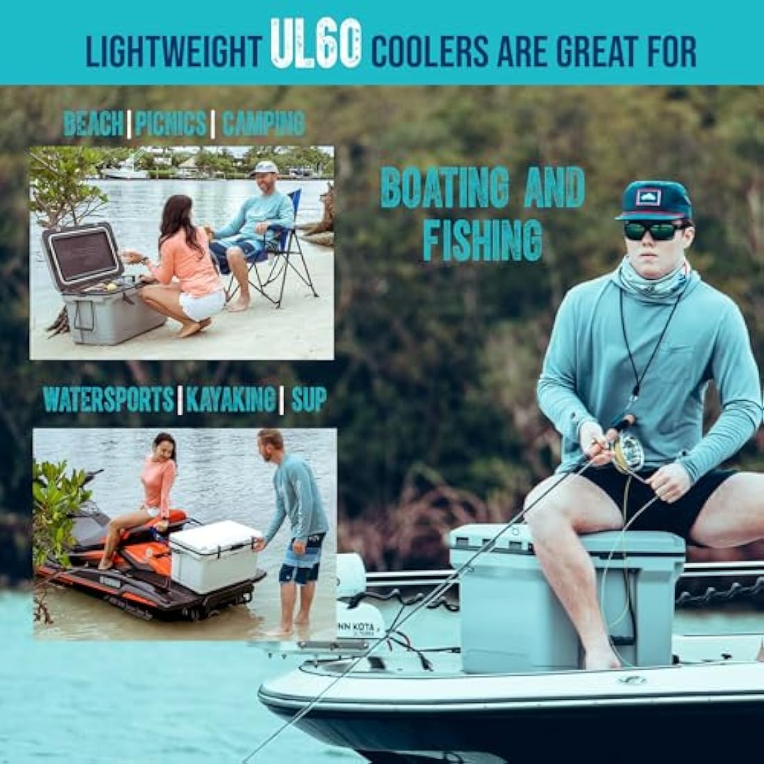 ENGEL Ultra-Light 56.8 L Cooler Box - Injection Molded Cool Box Large Enough for 80 Cans, Keeps Ice up to 7 Days, Camping Cooler Suitable for Picnics, Festivals, Beach & Travel, 75 x 45.7 x 43.2 CM