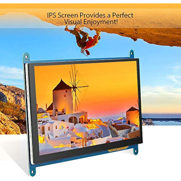 ELECROW 7-Inch Touchscreen Monitor, 1024X600 Resolution, Compatible with Raspberry Pi 5/4, Windows PC, Jetson Nano, BB Black