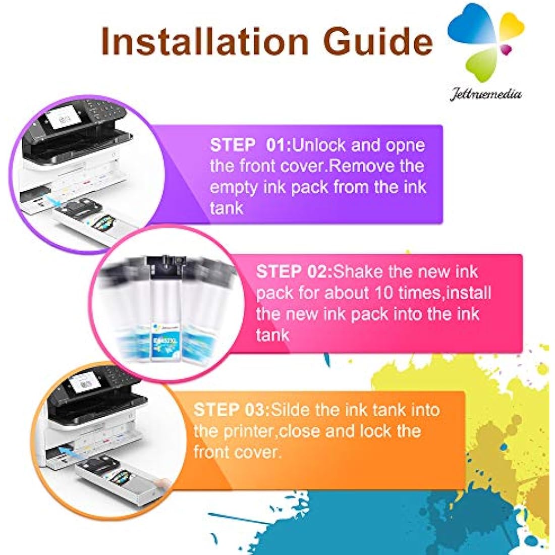 Jettruemedia T9451-T9454 Ink Cartridges Compatible with Epson T9451 T9452 T9453 T9454 Inks for Epson WorkForce Pro WF-C5710DWF WF-C5790DWF WF-C5210DW WF-C5290DW WFC5210 WFC5290 WFC5710 WFC5790(4-Pack)
