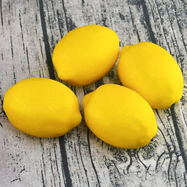 JEDFORE Artificial Lemon Lifelike Simulation Fake Fruit for Home Kitchen Party Decoration Yellow 10 of Packs