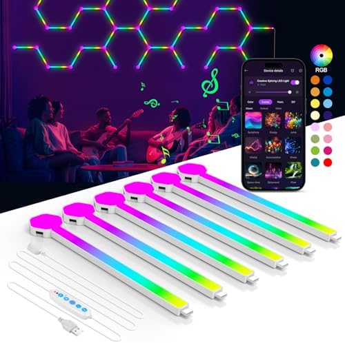 Kangtaixin RGB Wall Light, LED DIY Geometry Splicing Gaming Lights, Colour Changing Home Decor Lights