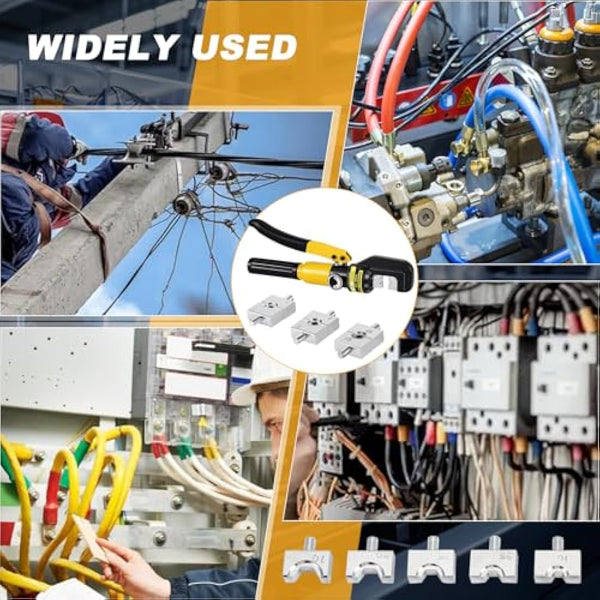 HSEAMALL 10Tons Hydraulic Crimping Tool Crimper Plier for Copper and Aluminum Terminal Lugs Battery Wire Crimping 4-70mm²