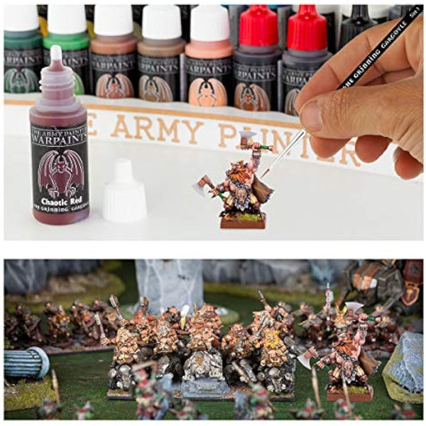 Grinning Gargoyle Fantasy Miniature Paint Set - 20x Miniature Paints including Brush - Starter Set for Tabletop Figures & DnD