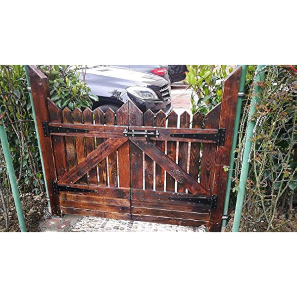 Heavy Duty T-Hinges 16 Inch (400mm) Tee Hinge for Wooden Door Gate, Black, 3 Pack, Matching Screws Included