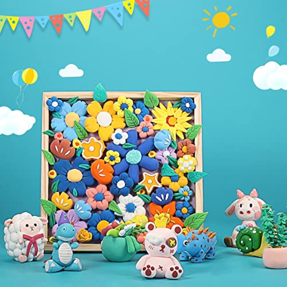 iFergoo Air Dry Clay, 50 Colours Modelling Clay for Kids, Safe and No-Toxic Modeling Clay & Dough, Soft & Stretchable DIY Magic Clay with Tools, Children Boys Girls Toys