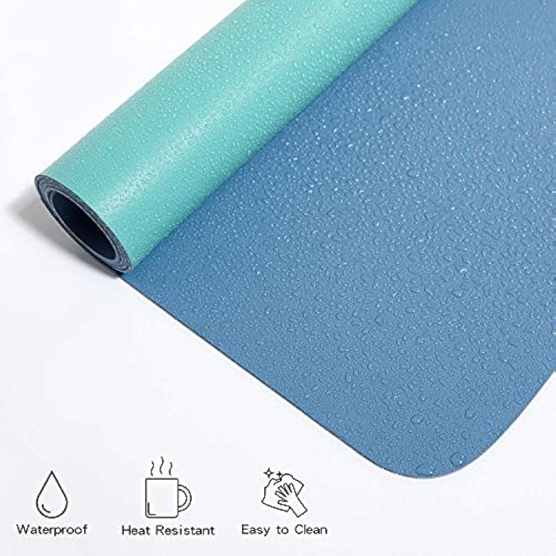 DOBAOJIA Desk Pad X-Large, Desk Mat, Desk Blotter, Laptop Pad, Extended Mouse Mat, Mouse Pad XXL, Writing Pad for Office/Home, Dual-Side Use PU Leather Waterproof 31.5" X 15.7"(Steel Blue/Green)