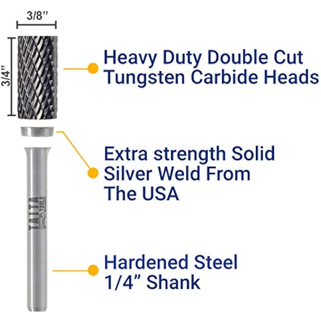 10pc Carbide Burr Set 1/4" Shank Tungsten Double Cut Rotary Die Grinder Bits - Cutting Burrs for Most Drills and Die Grinding Accessories - Wood Carving Metal Working & Sturdy Storage Case