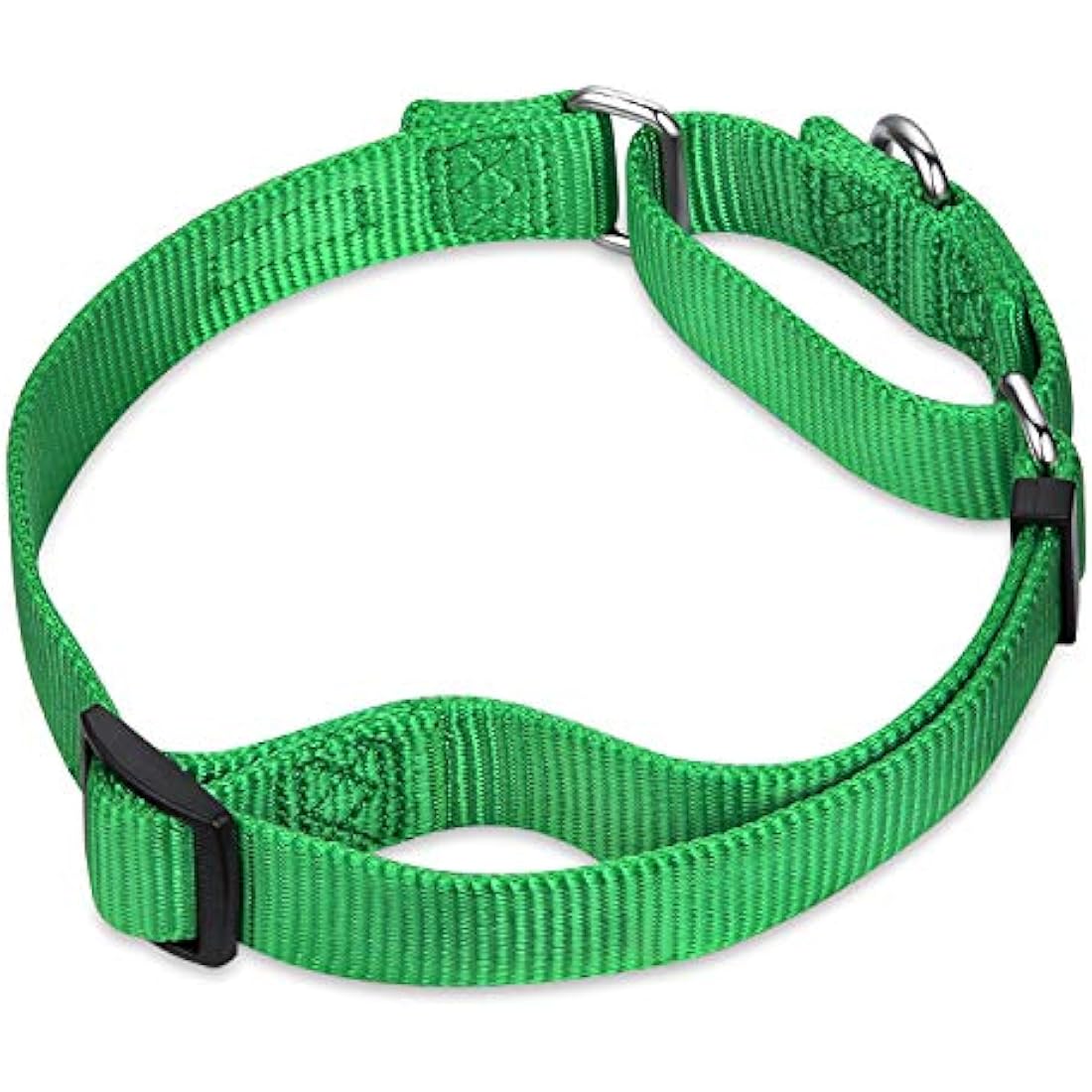 Hyhug Pets Solid Color Martingale Nylon Dog Collar, Heavy Duty Anti-Escape Large Dogs Collar.(Large,Lime Green)