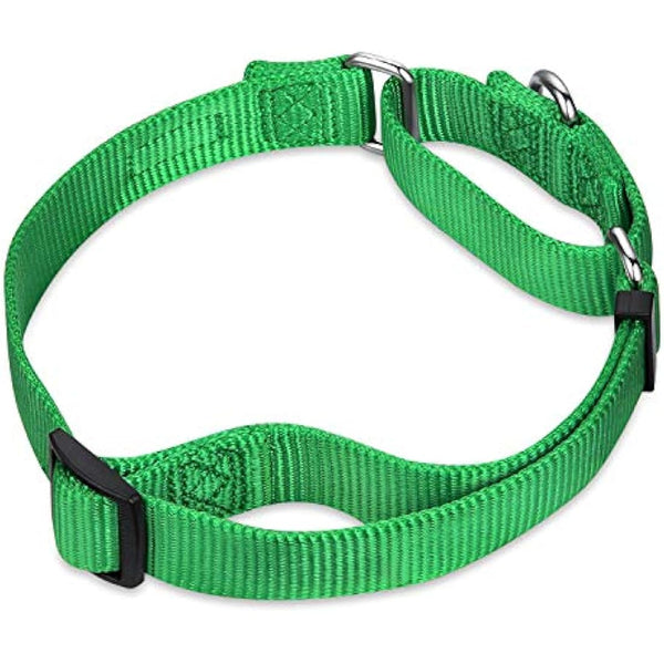 Hyhug Pets Solid Color Martingale Nylon Dog Collar, Heavy Duty Anti-Escape Large Dogs Collar.(Large,Lime Green)