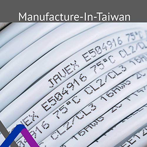 JAVEX OFC Speaker Wire [2x1,31mm2] UL-CL3 certificed for UV-Resistance [Oxygen-Free Copper 99.9%] for Theater and Audio Systems Installation, White, 30,5M