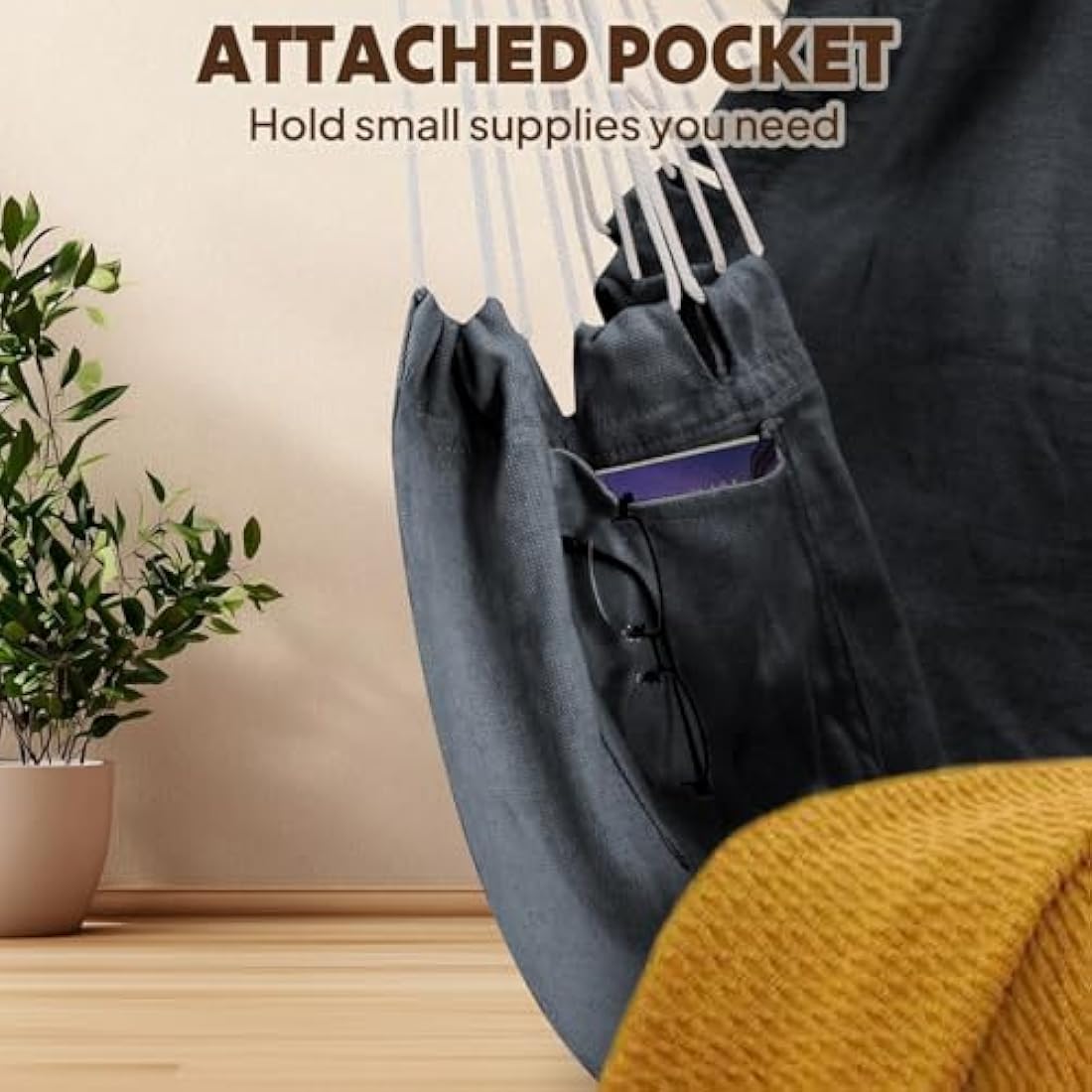 Chihee Hammock Chair Swing Chair Strong Metal Collapsible Spreader Bar Portable Hanging Chair Max 330 lbs Comfy Seat Patio Lawn Chair Cotton Blended for Superior Comfort Durability Indoor Outdoor