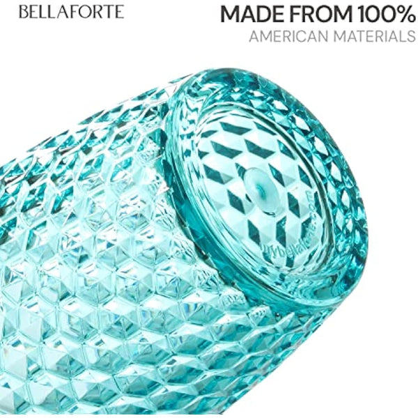 BELLAFORTE Shatterproof Tritan Plastic Tall Tumbler, Set of 4 Cups, 562ml - Laguna Beach Drinking Glasses - Unbreakable Drinking Glasses for Parties - BPA Free - Dishwasher Safe - Blue