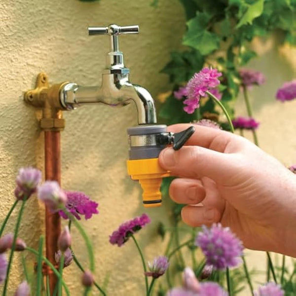 HOZELOCK - Indoor Tap Connector Round ø 20mm -24mm : For Modern Threadless Kitchen Taps, Adjustable Stainless Steel Collar, Easy and Tight Connection, Loose [2177P9000], Yellow