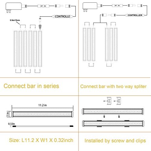AlBOO Under Cabinet Kitchen Lights Wired LED 6000K Dimmable, 28cm Under Cupboard Kitchen Lights 12V Plug in with Mains