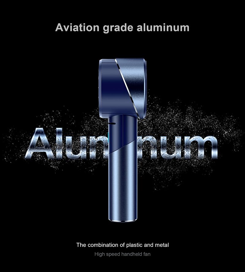 COZOME Handheld Fan,Ultra-Portable 7000 RPM Turbo Mini Fan with 16H Battery,4-Speed USB Rechargeable Metal Design | Pocket Fan for Travel/Outdoor/Home/Office,Gift for Men & Women (Alloy Construction)