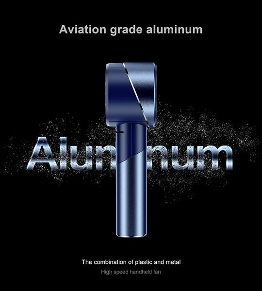 COZOME Handheld Fan,Ultra-Portable 7000 RPM Turbo Mini Fan with 16H Battery,4-Speed USB Rechargeable Metal Design | Pocket Fan for Travel/Outdoor/Home/Office,Gift for Men & Women (Alloy Construction)