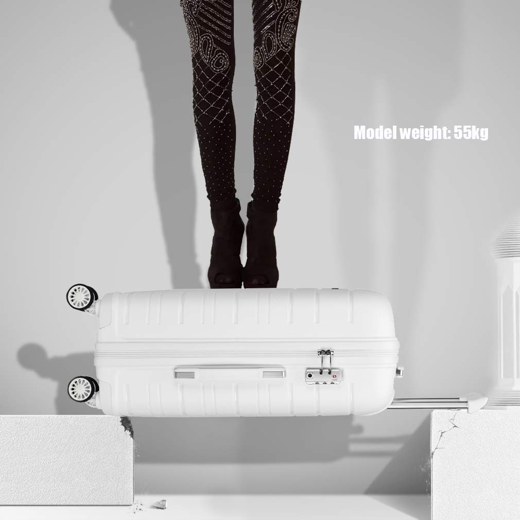 Kono Lightweight Suitcase Hand Luggage Polypropylene Hard Shell Travel Trolley