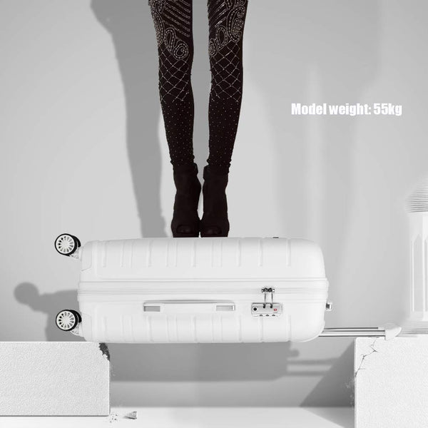 Kono Lightweight Suitcase Hand Luggage Polypropylene Hard Shell Travel Trolley