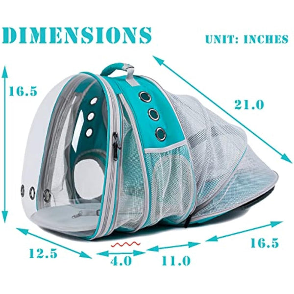 Interfashioner® Large Cat Backpack Carrier, Front & Back Extension Clear Pet Buble Backpack Carrier for Fat Cat Small Dog up to 9kgs, Backpack for Large Cats