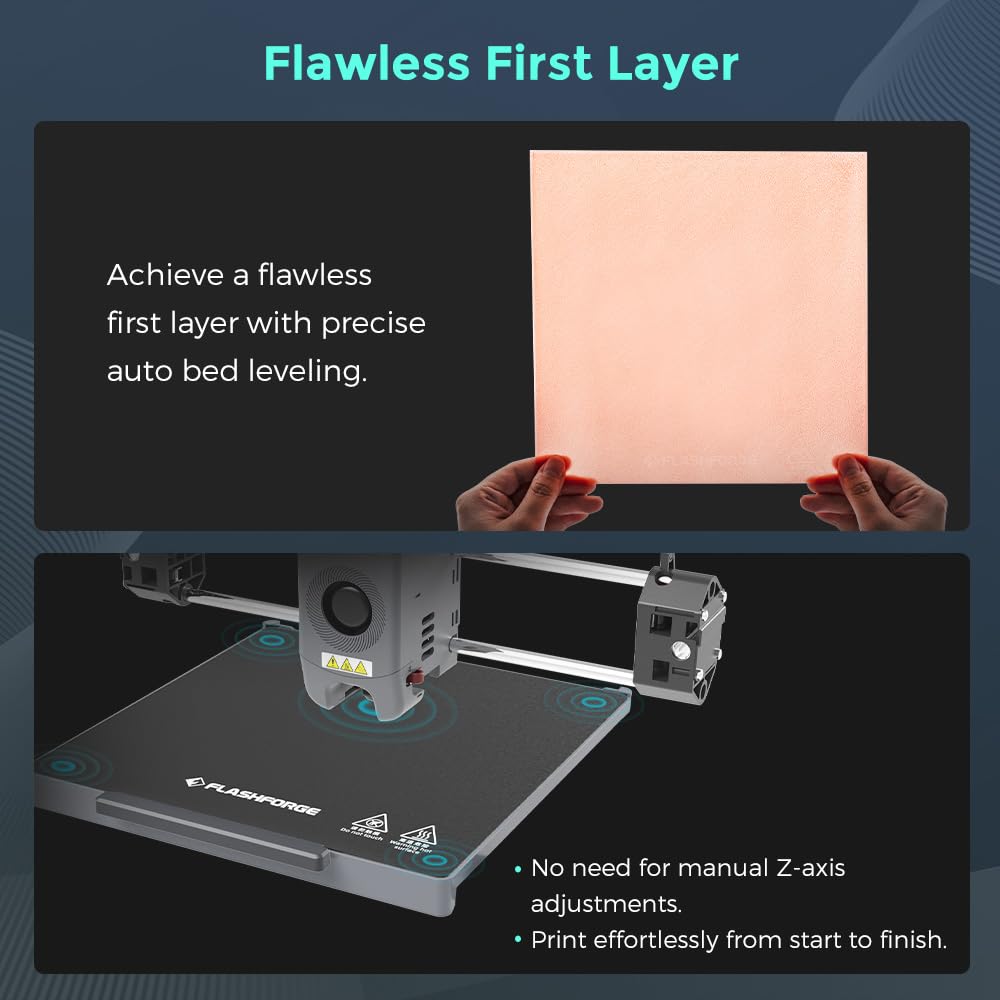 FLASHFORGE AD5M 3D Printer Fully Auto Calibration Print with 1-Click Max 600mm/s Speed, All-Metal CoreXY Structure Precise Printing, Easy-Maintenance Quick-Swap Nozzle, Print Size 220x220x220mm