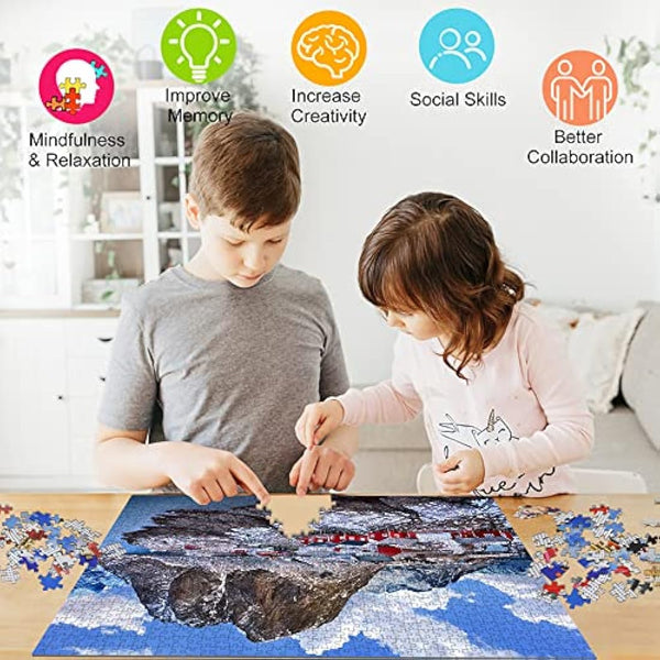 HUADADA Jigsaw Puzzles for Adults 1000 Piece Jigsaw Puzzles for Adult,JigsawPuzzle 1000 Pieces for Adults Challenging Puzzle Games（Hamnoy Fishing Village）