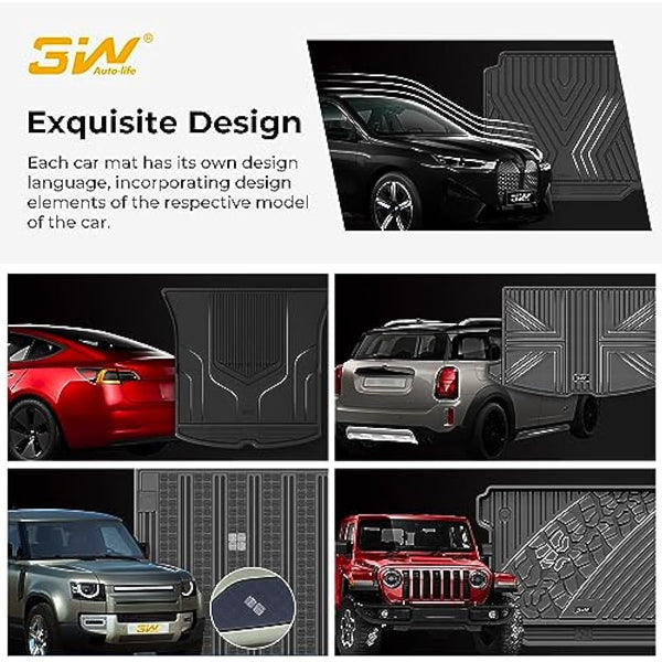 3W Car Boot Liner Custom Fit Tesla Model 3 2017-2023,TPE Trunk Mat Protector for Dog Pet,All Weater Waterproof Non-slip,UKCA Quality Certification,Car Accessories,Black