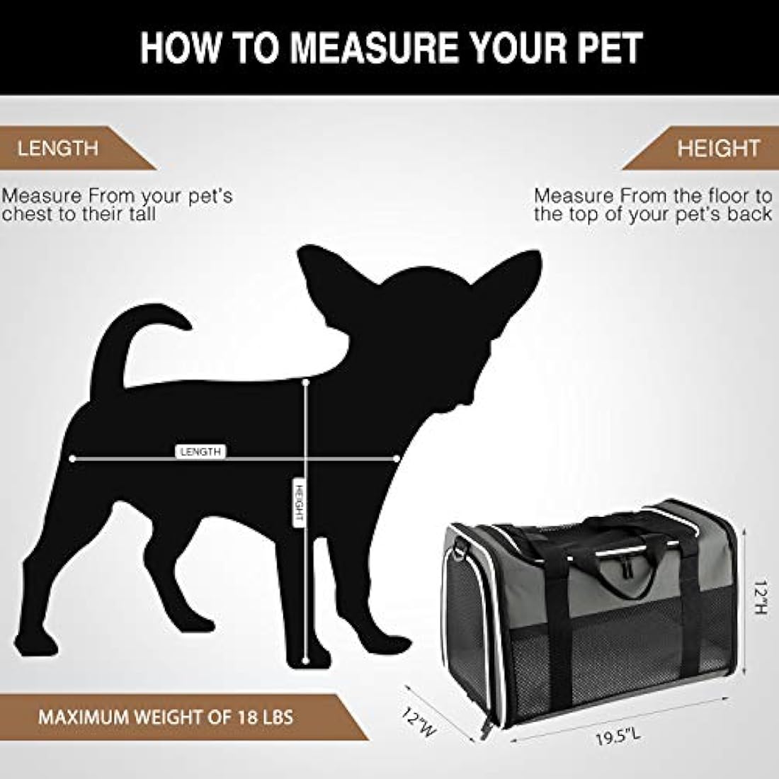 Akinerri Airline Approved Pet Carriers,Soft Sided Collapsible Pet Travel Carrier For Medium Puppy And Cats Medium Brown…