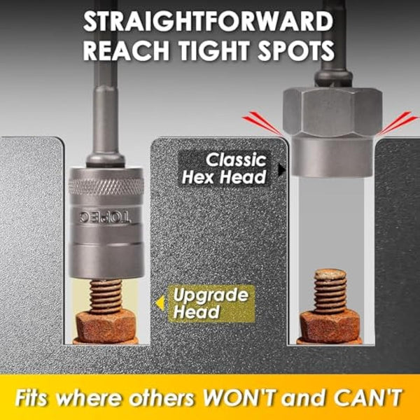 20Pcs Extended Version Bolt Extractor Set, Impact Bolt & Nut Remover Set, Stripped Lug Nut Remover, Extraction Socket Set for Removing Damaged, Frozen, Rusted, Rounded-Off Bolts, Nuts & Screws