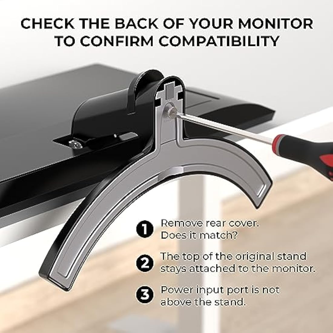 HumanCentric VESA Mount Adapter Compatible with LG Monitors 24MP58VQ, 24MP58VQ-P, 24MP59HT, 24MP59HT-P, and 24MP60VQ, Mounts Monitor to VESA Stand, Arm or Desk Mount with 75x75 or 100x100 mm Pattern