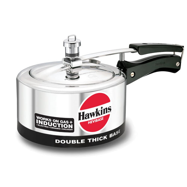 Hawkins Hevibase Induction Compatible Pressure Cooker, 2 Litre, Silver (IH20)