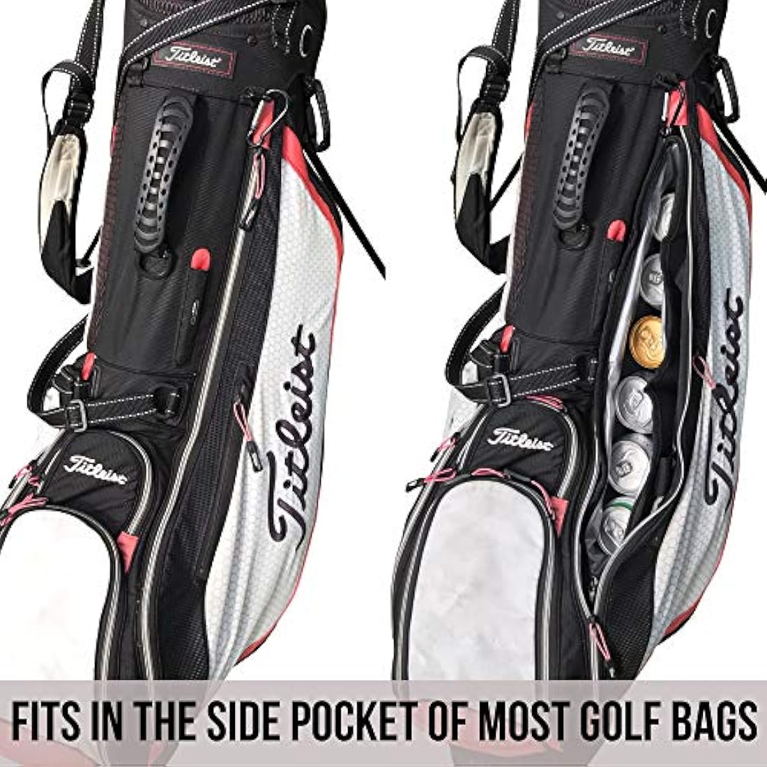 Golf Cooler Bag - Keeps Drinks Cold for Hours - Fits Discreetly in Any Golf Bag - Includes Ice Packs - Soft Cooler Holds 6 Beer Cans or 2 Wine Bottles - Golf Accessories for Men