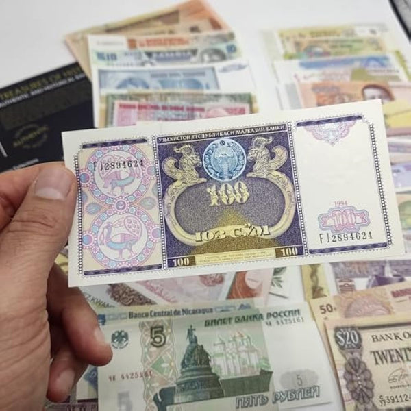 IMPACTO COLECCIONABLES World Currency Collection – 50 Uncirculated Banknotes from 50 Countries, No Duplications, with Certificate of Authenticity – Old Paper Money for Collectors, Schools, & Museums